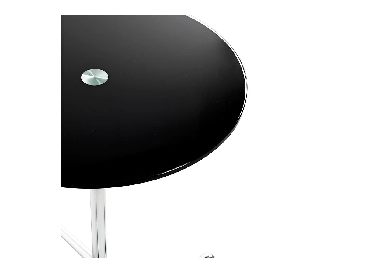 Table d'Appoint Design "Limana" 50cm Noir & Chromé