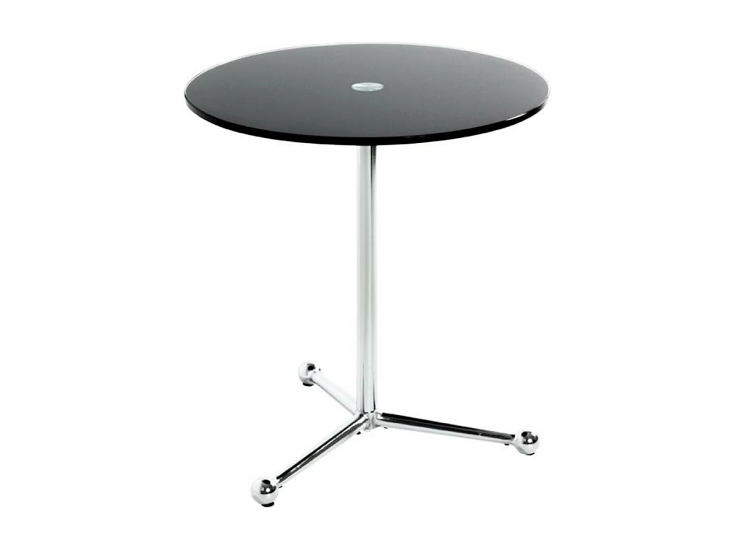 Table d'Appoint Design "Limana" 50cm Noir & Chromé