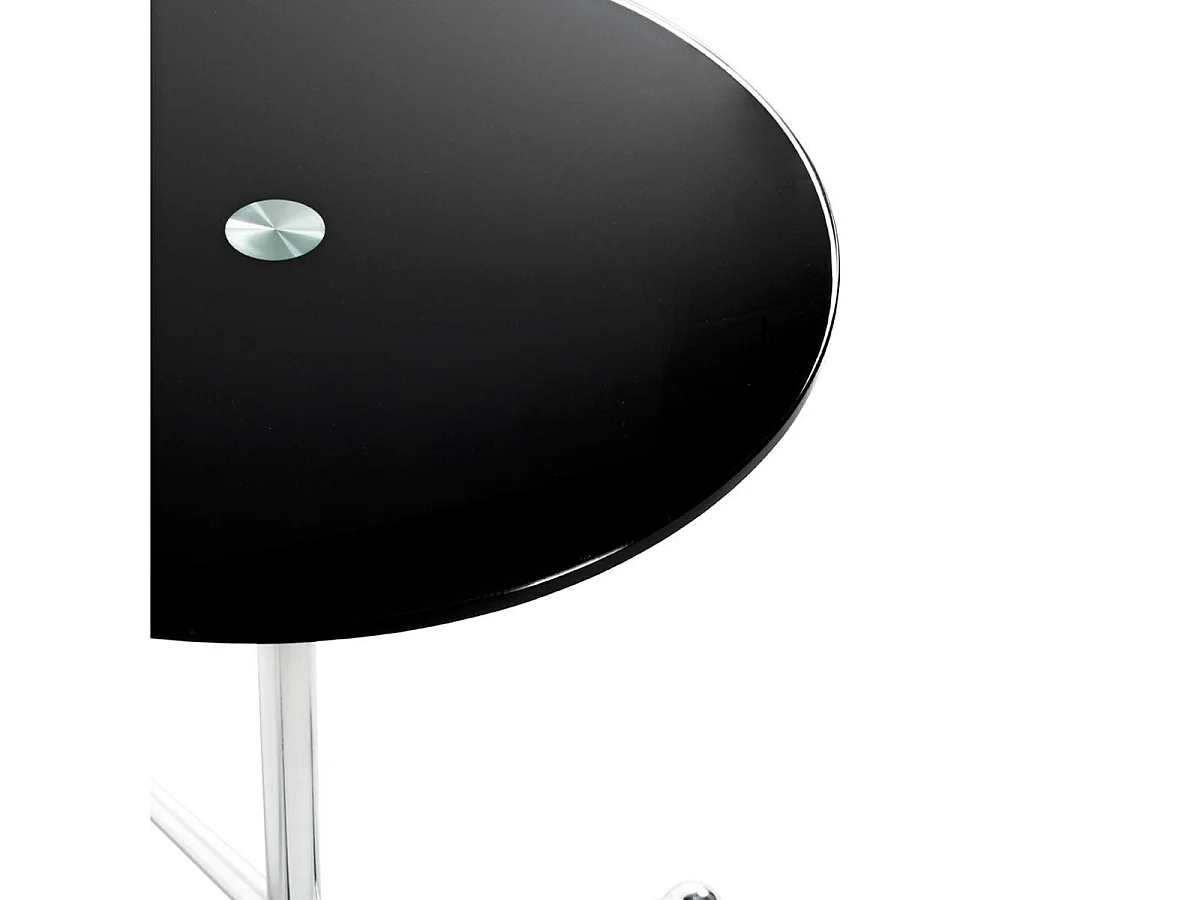 Table d'Appoint Design "Limana" 50cm Noir & Chromé
