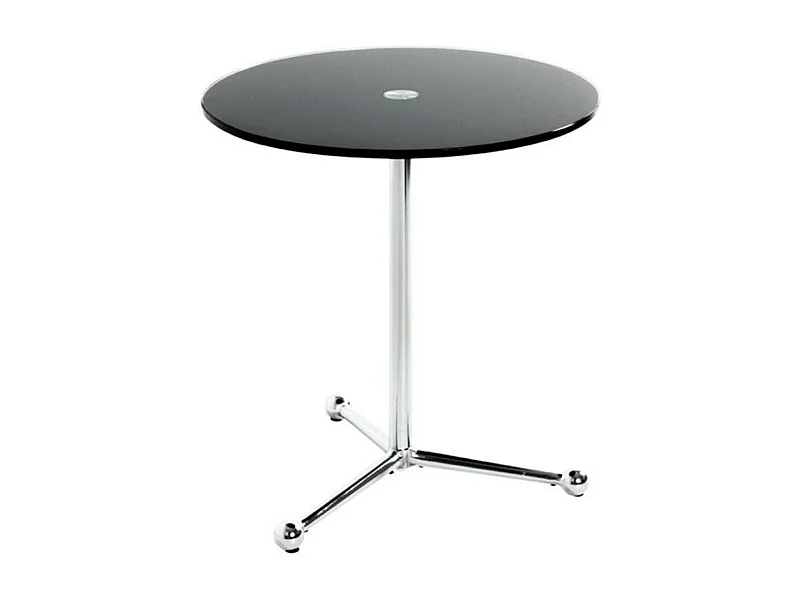 Table d'Appoint Design "Limana" 50cm Noir & Chromé
