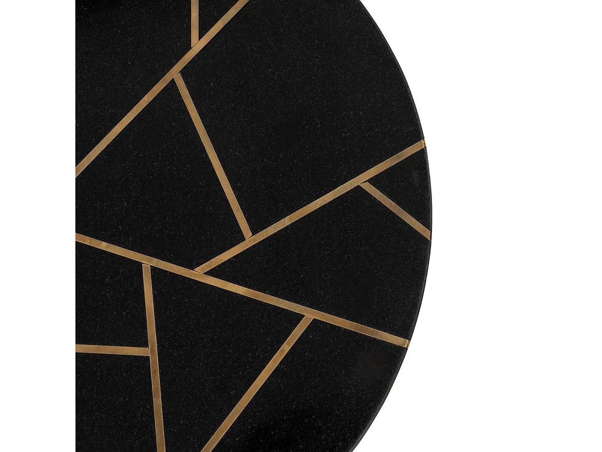 Lot de 2 Tables Gigognes "Lolita" 56cm Or & Noir