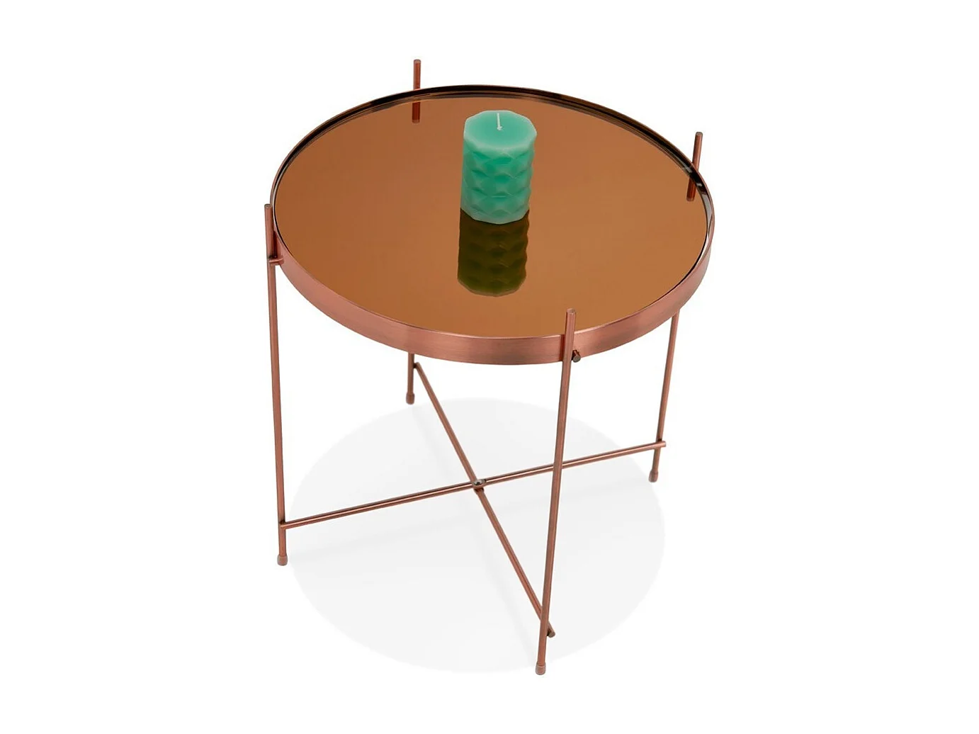 Table d'Appoint Ronde Pliable "Minois" 45cm Cuivre