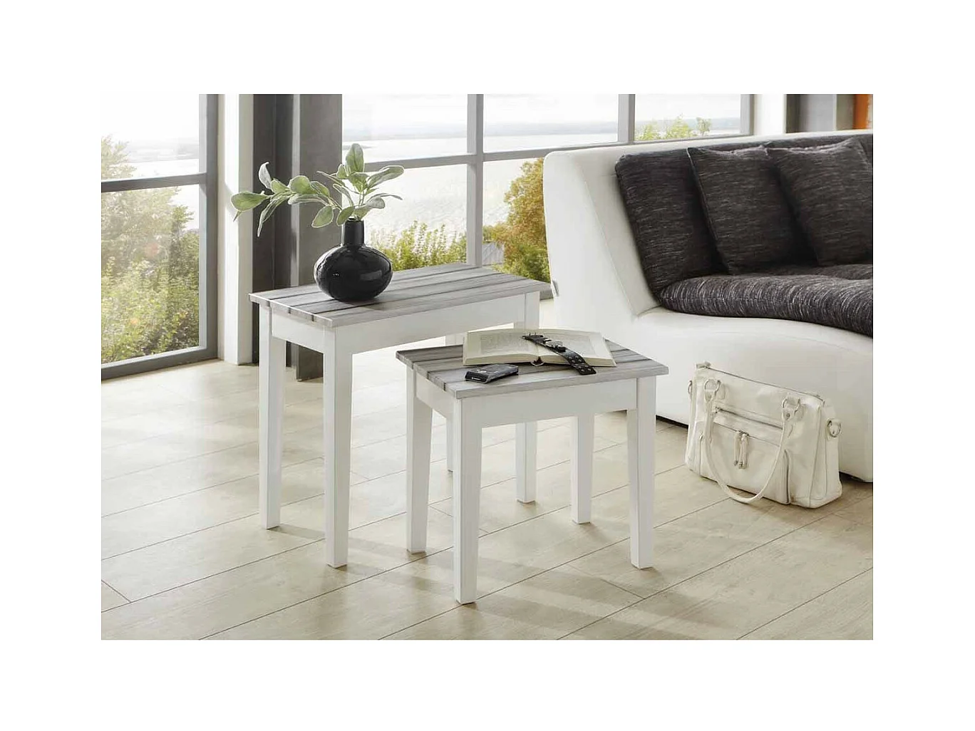 Table d'Appoint Vintage "Maritimo" 56cm Blanc