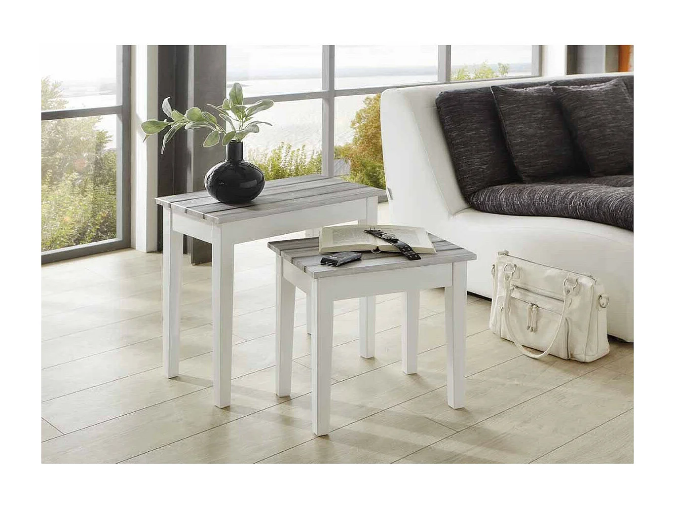 Table d'Appoint Vintage "Maritimo" 56cm Blanc