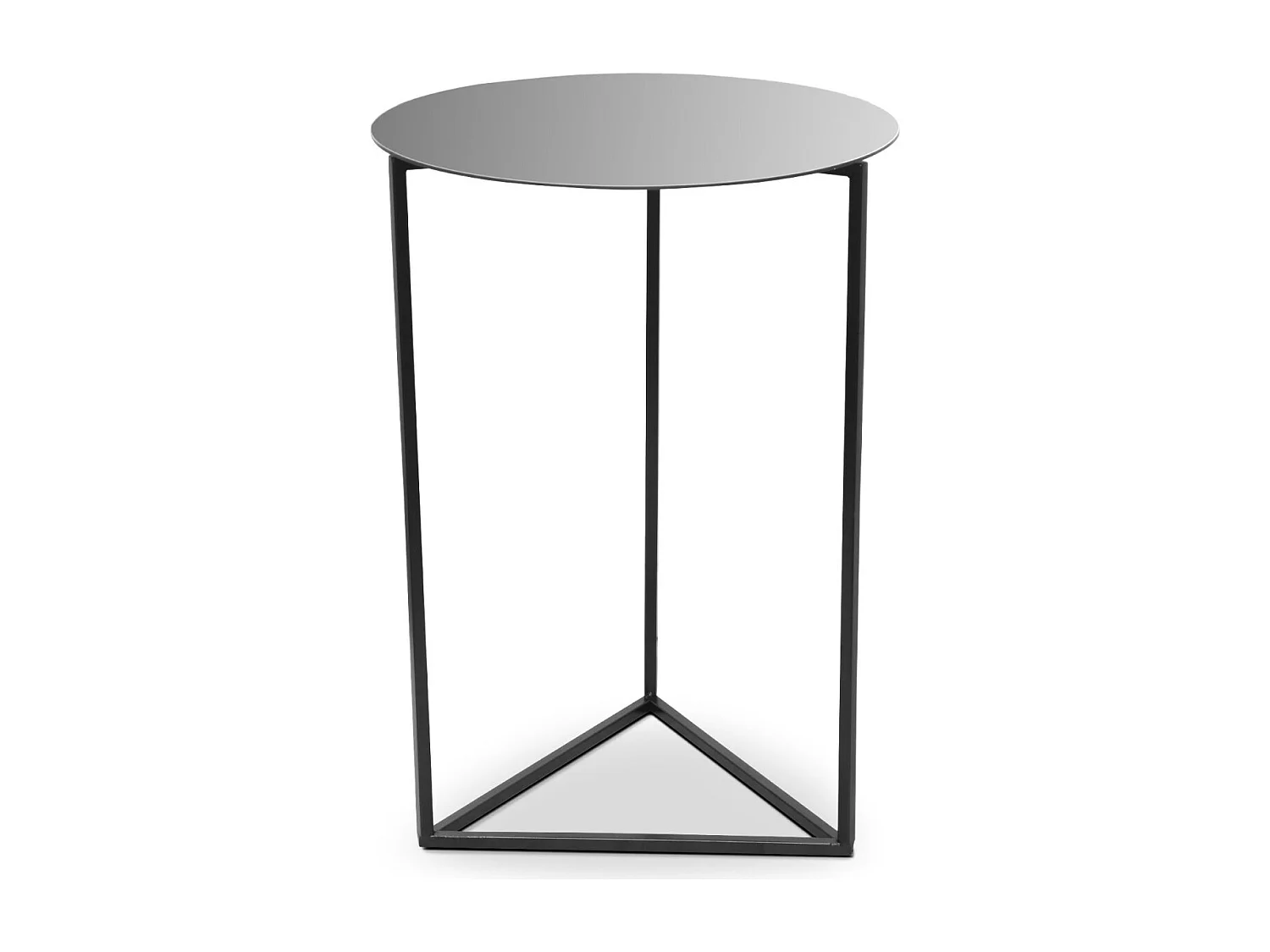 Espejo y mesa auxiliar de metal Oliana Negro