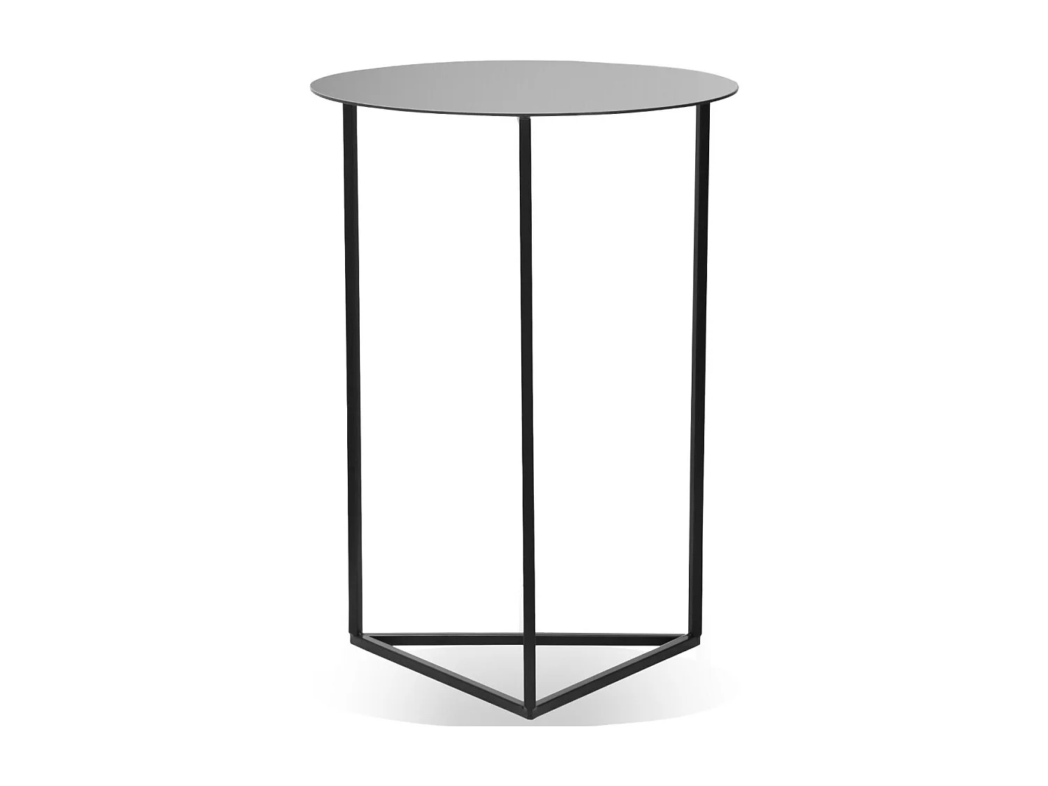 Espejo y mesa auxiliar de metal Oliana Negro