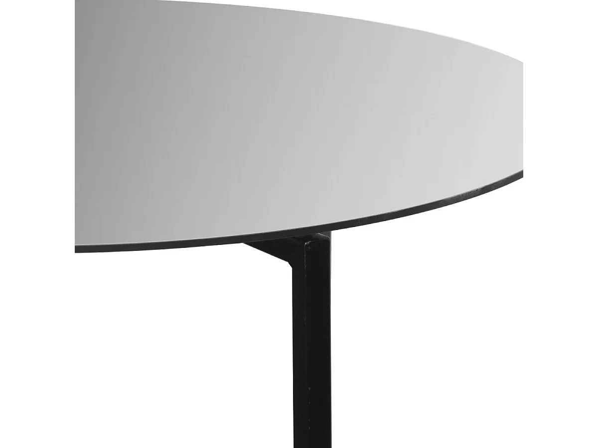 Espejo y mesa auxiliar de metal Oliana Negro