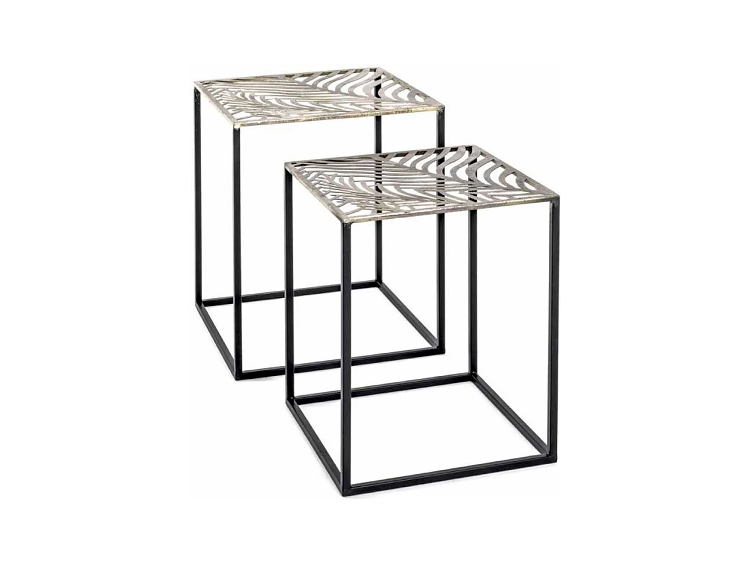 Lot de 2 Tables d'Appoint Carrées "Aglae" 50cm Bronze