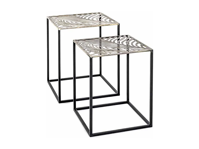 Lot de 2 Tables d'Appoint Carrées "Aglae" 50cm Bronze