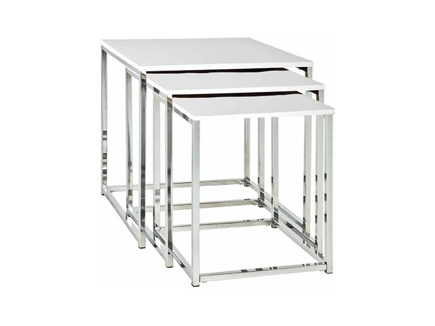 Lot de 3 Tables d'Appoint "Zélie" 42cm Blanc