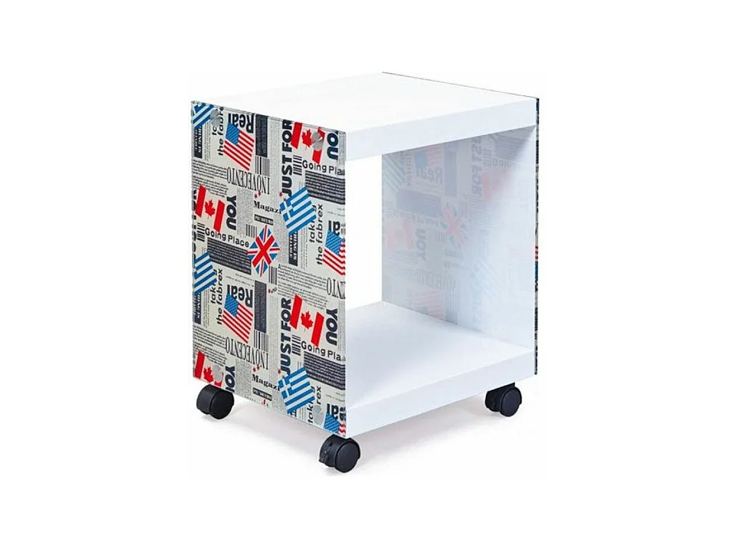 Table d'Appoint Design Verre "Ottawa" 46cm Blanc