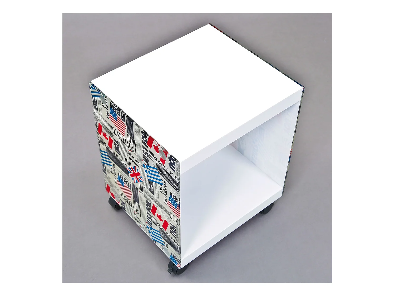 Table d'Appoint Design Verre "Ottawa" 46cm Blanc