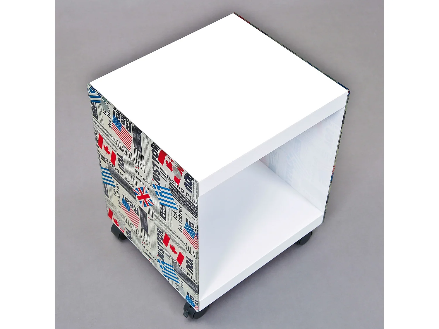 Table d'Appoint Design Verre "Ottawa" 46cm Blanc