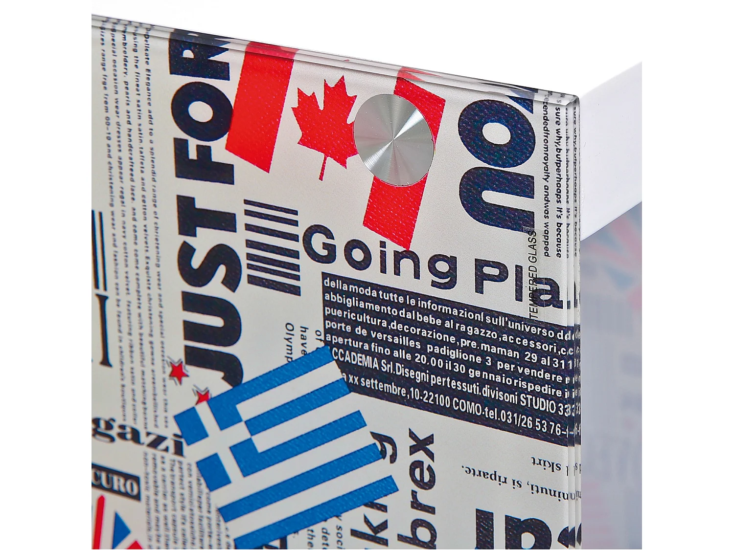 Table d'Appoint Design Verre "Ottawa" 46cm Blanc