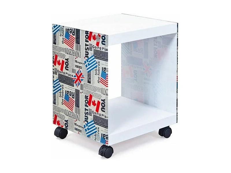 Table d'Appoint Design Verre "Ottawa" 46cm Blanc