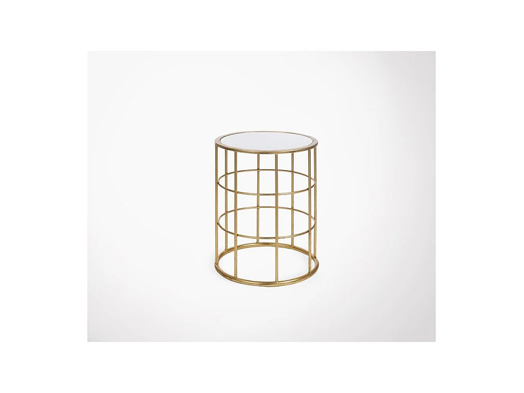 Table d'Appoint Métal & Verre "Premium" 47cm Or