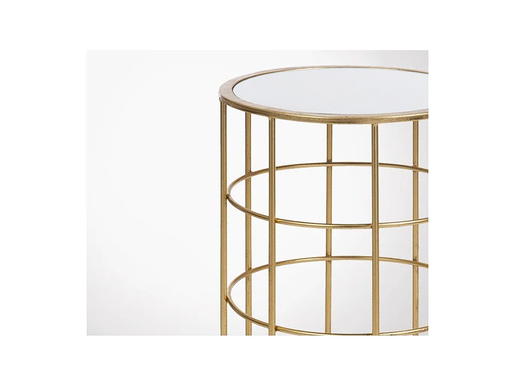 Table d'Appoint Métal & Verre "Premium" 47cm Or