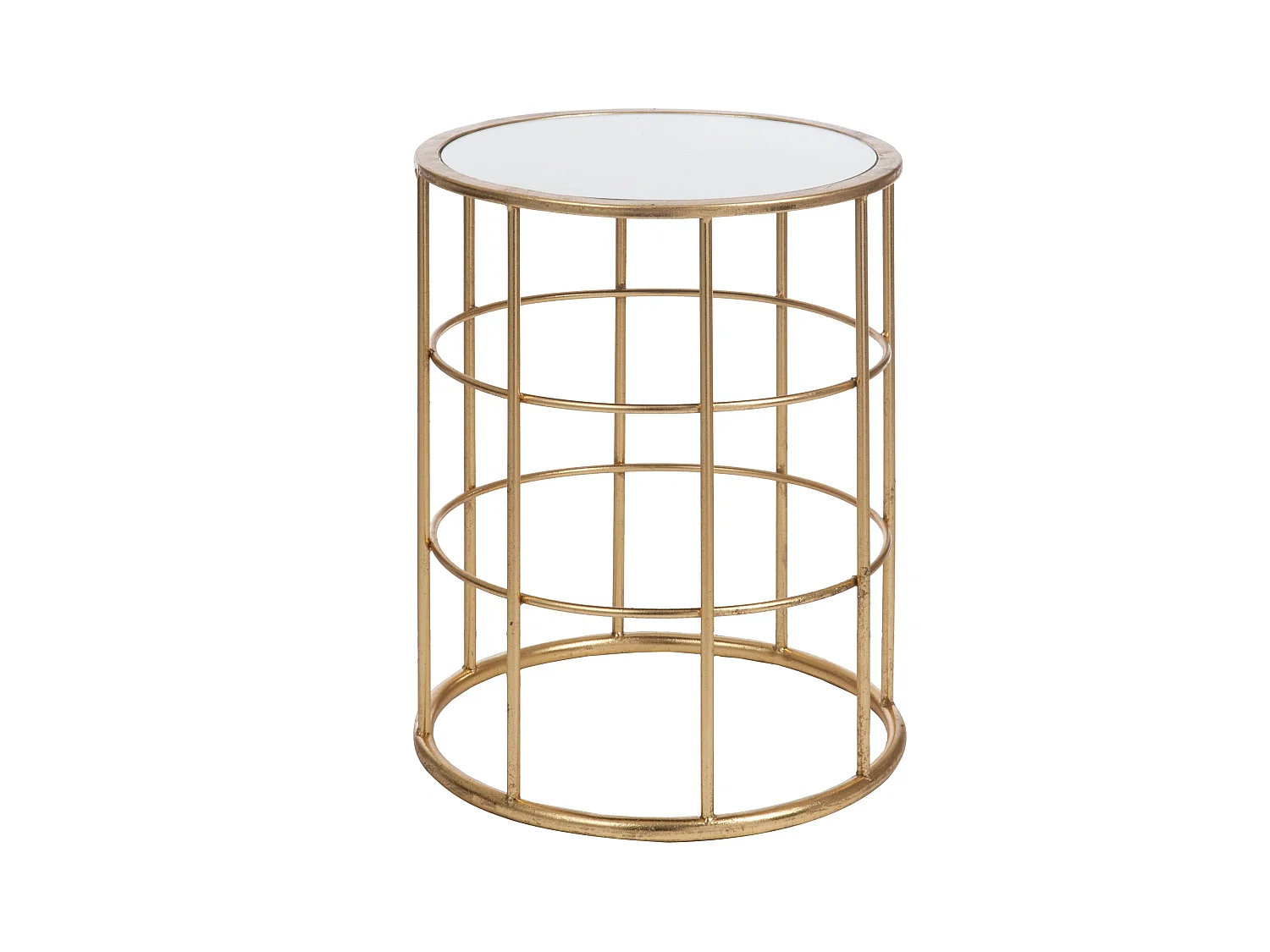 Table d'Appoint Métal & Verre "Premium" 47cm Or