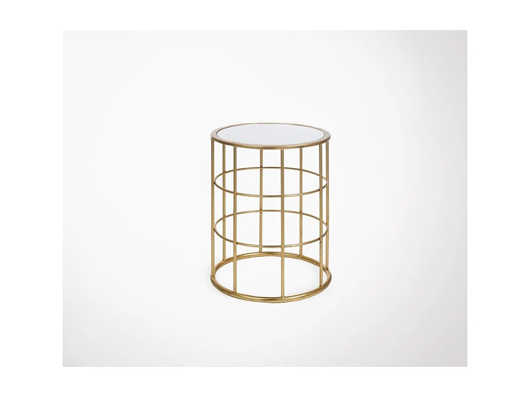 Table d'Appoint Métal & Verre "Premium" 47cm Or
