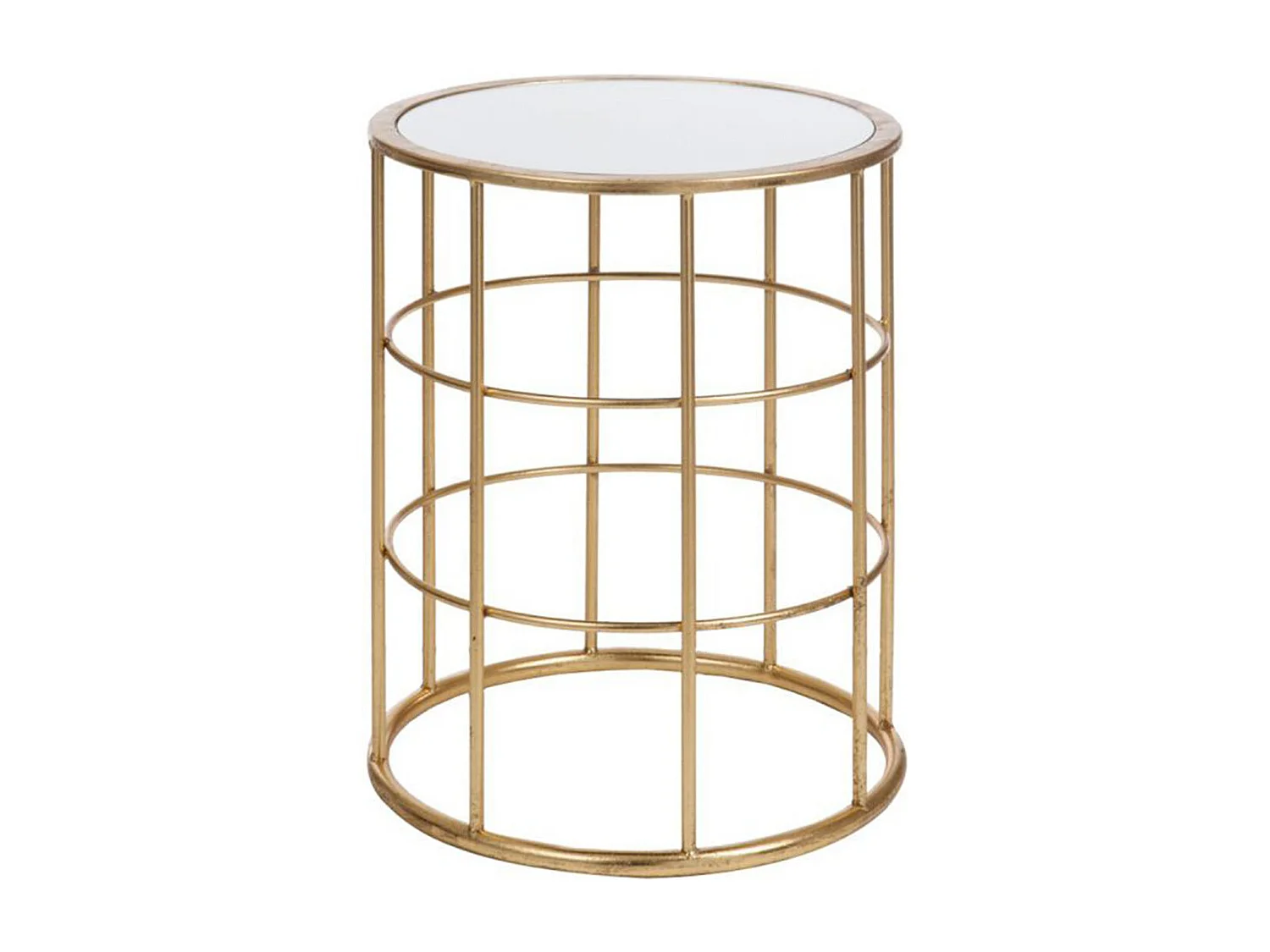 Table d'Appoint Métal & Verre "Premium" 47cm Or