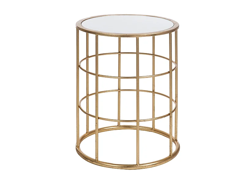 Table d'Appoint Métal & Verre "Premium" 47cm Or