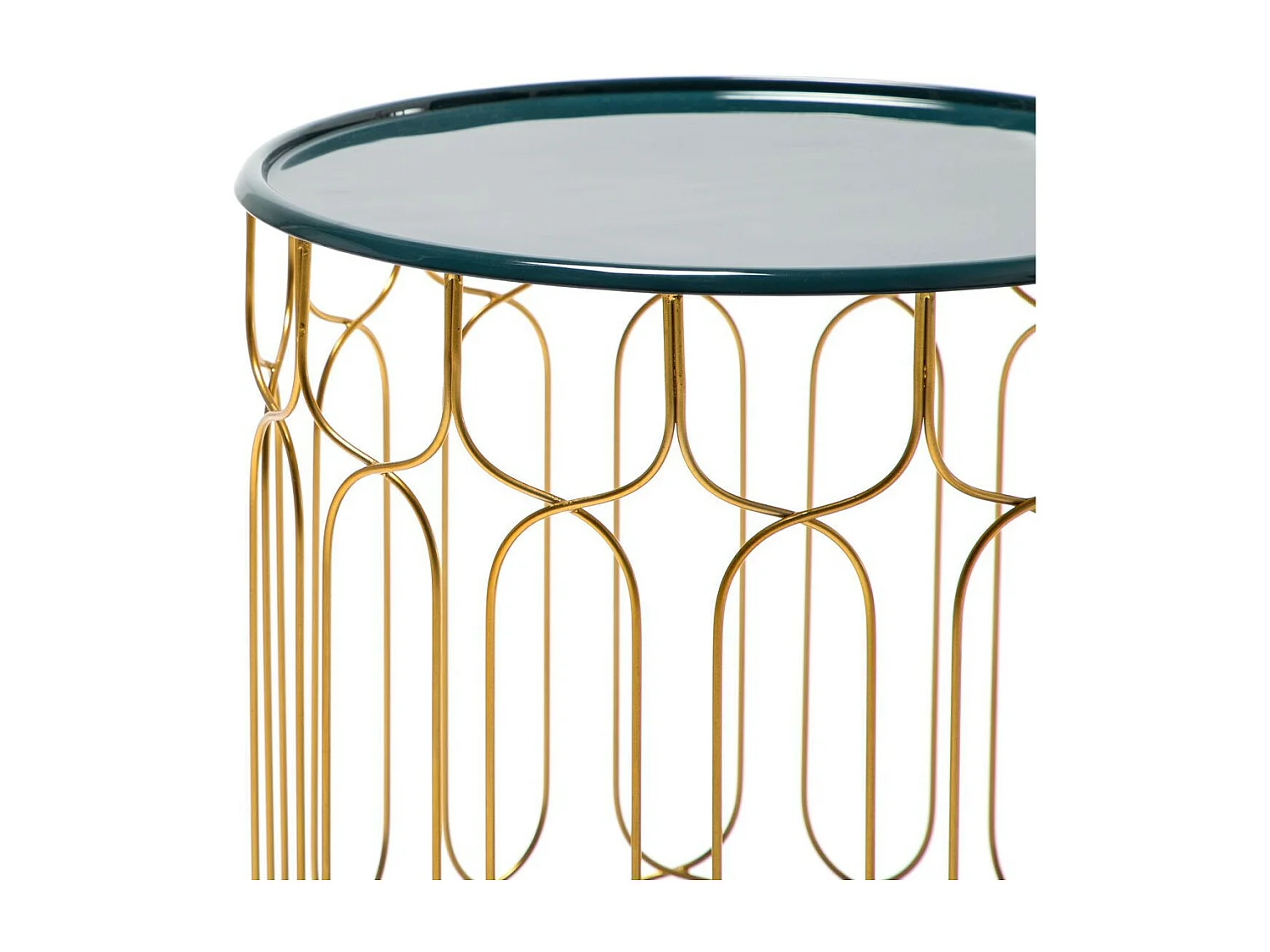 Lot de 2 Tables d'Appoint Déco "Timba" 49cm Pétrole & Gris