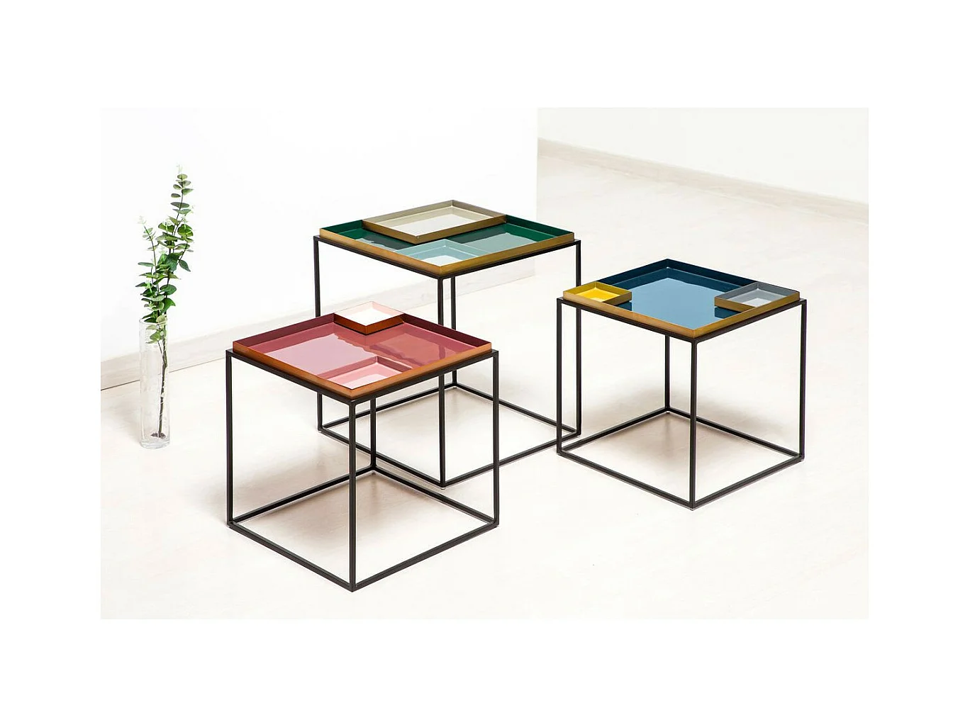 Table d'Appoint Design "Famosa" 40cm Bleu