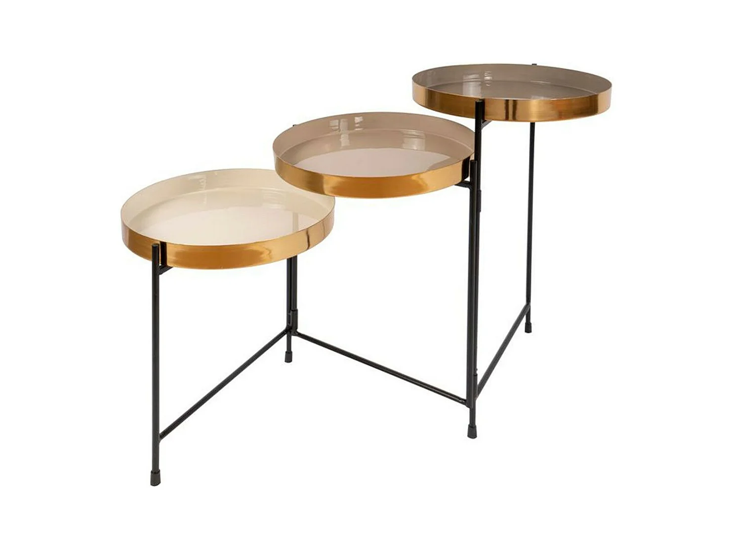 Lot de 3 Tables d'Appoint "Morrison" 96cm Crème