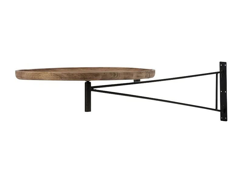 Table Murale Pivotante Ronde "Lounge" 80cm Noir