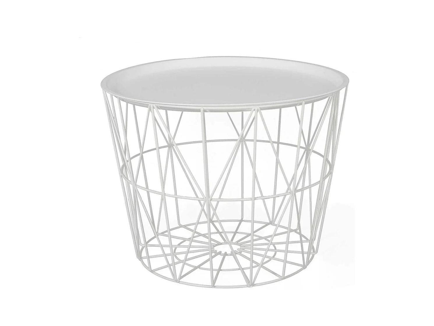 Table Filaire Metal Blanc Diametre 50cm Blanc