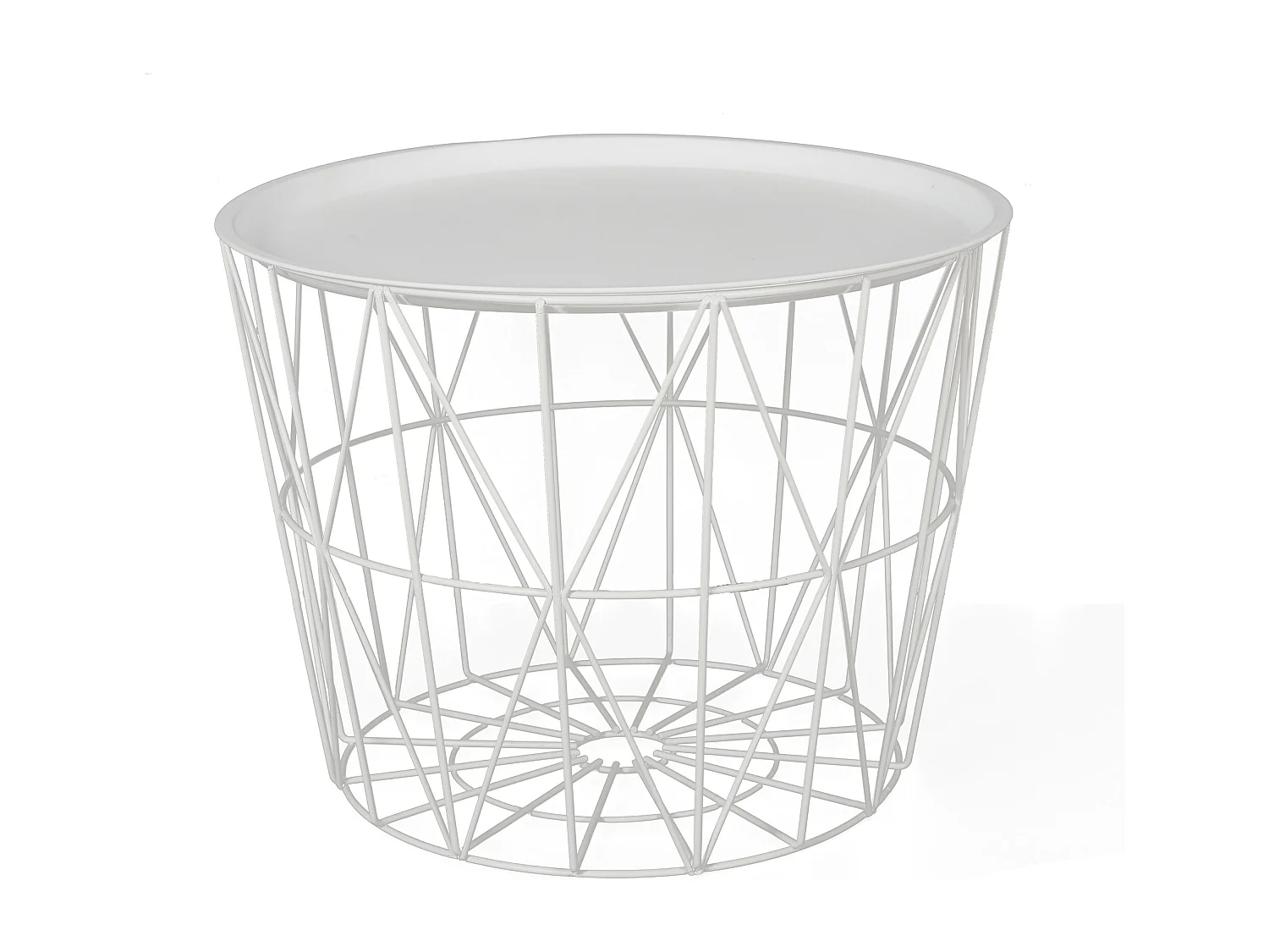 Table Filaire Metal Blanc Diametre 50cm Blanc