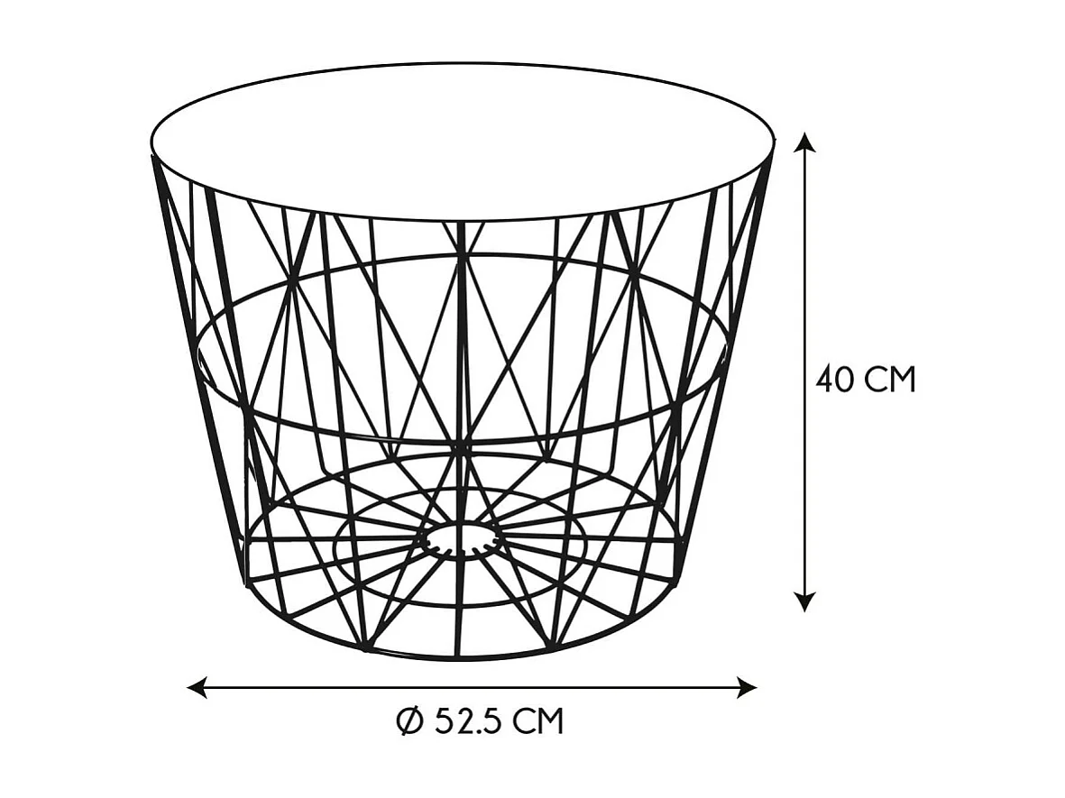 Table Filaire Metal Blanc Diametre 50cm Blanc