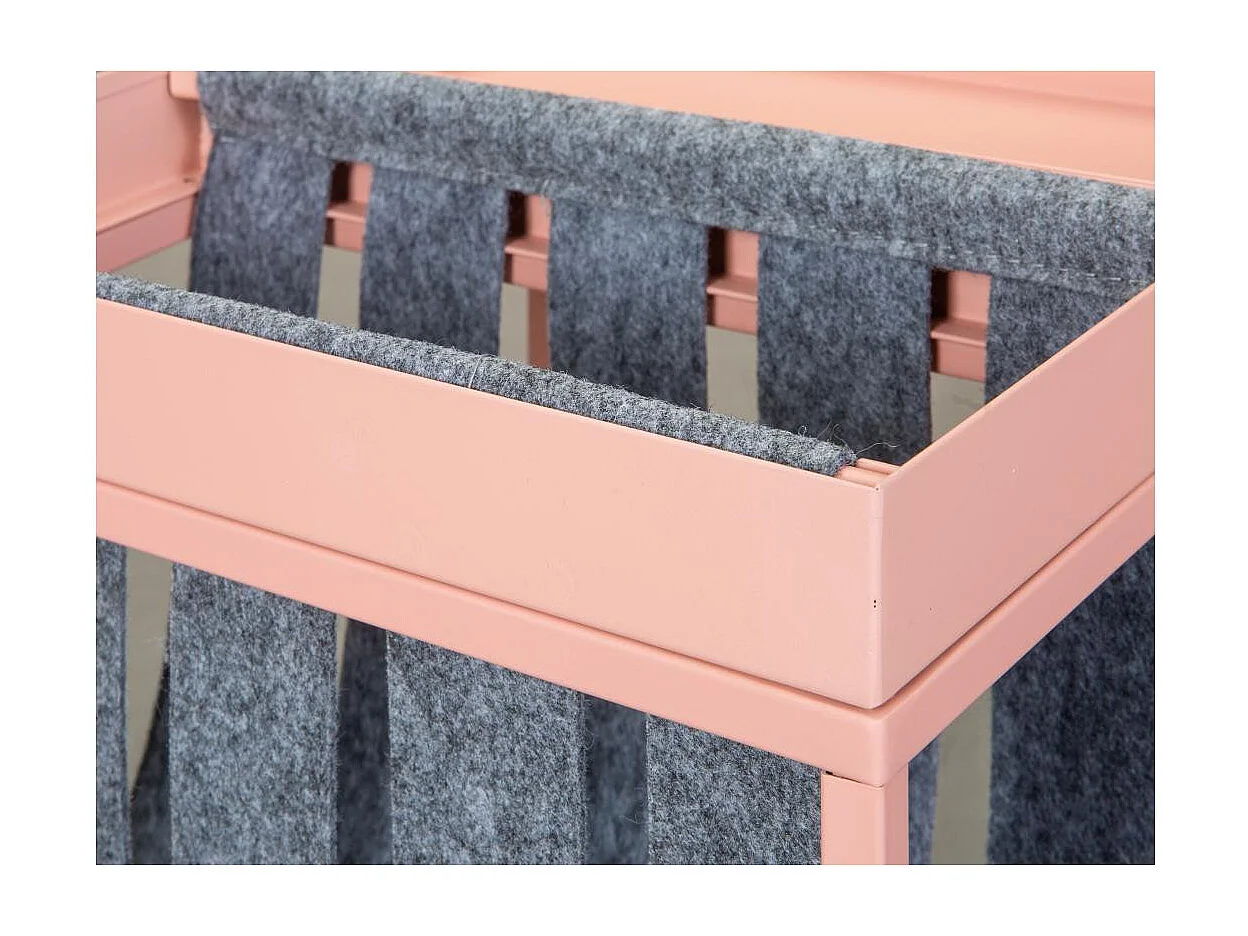 Bubbly vierkante roze metalen bijzettafel 35 cm