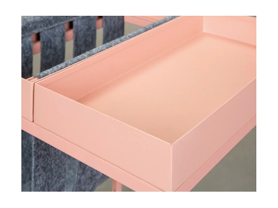 Bubbly vierkante roze metalen bijzettafel 35 cm