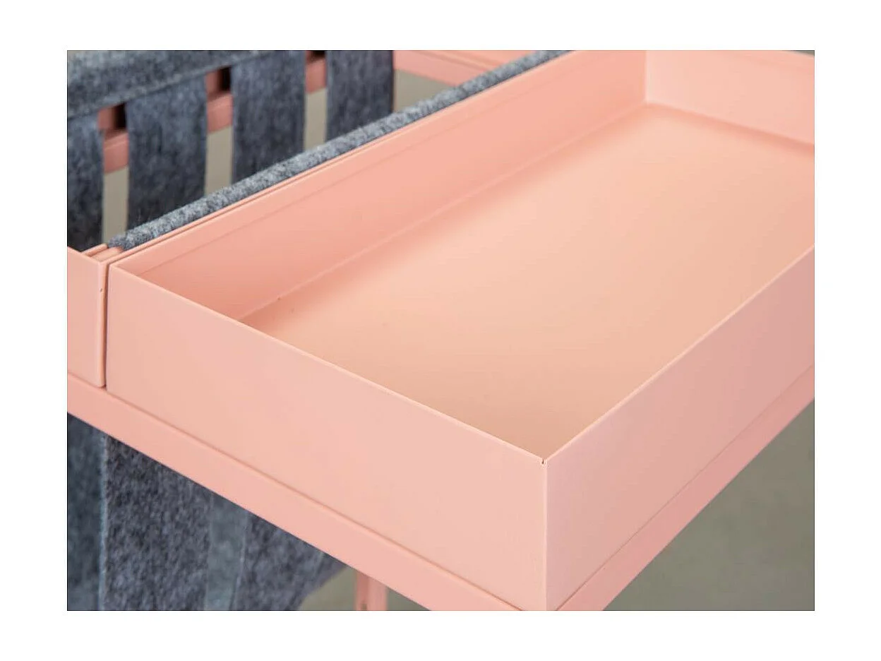 Bubbly vierkante roze metalen bijzettafel 35 cm