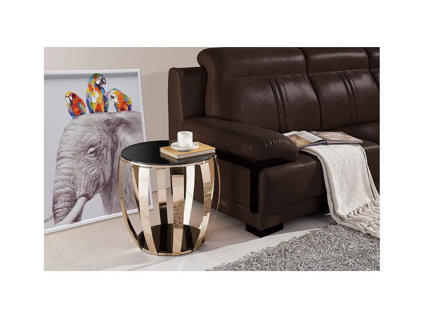 Table d'Appoint Déco "Pabla" 51cm Or