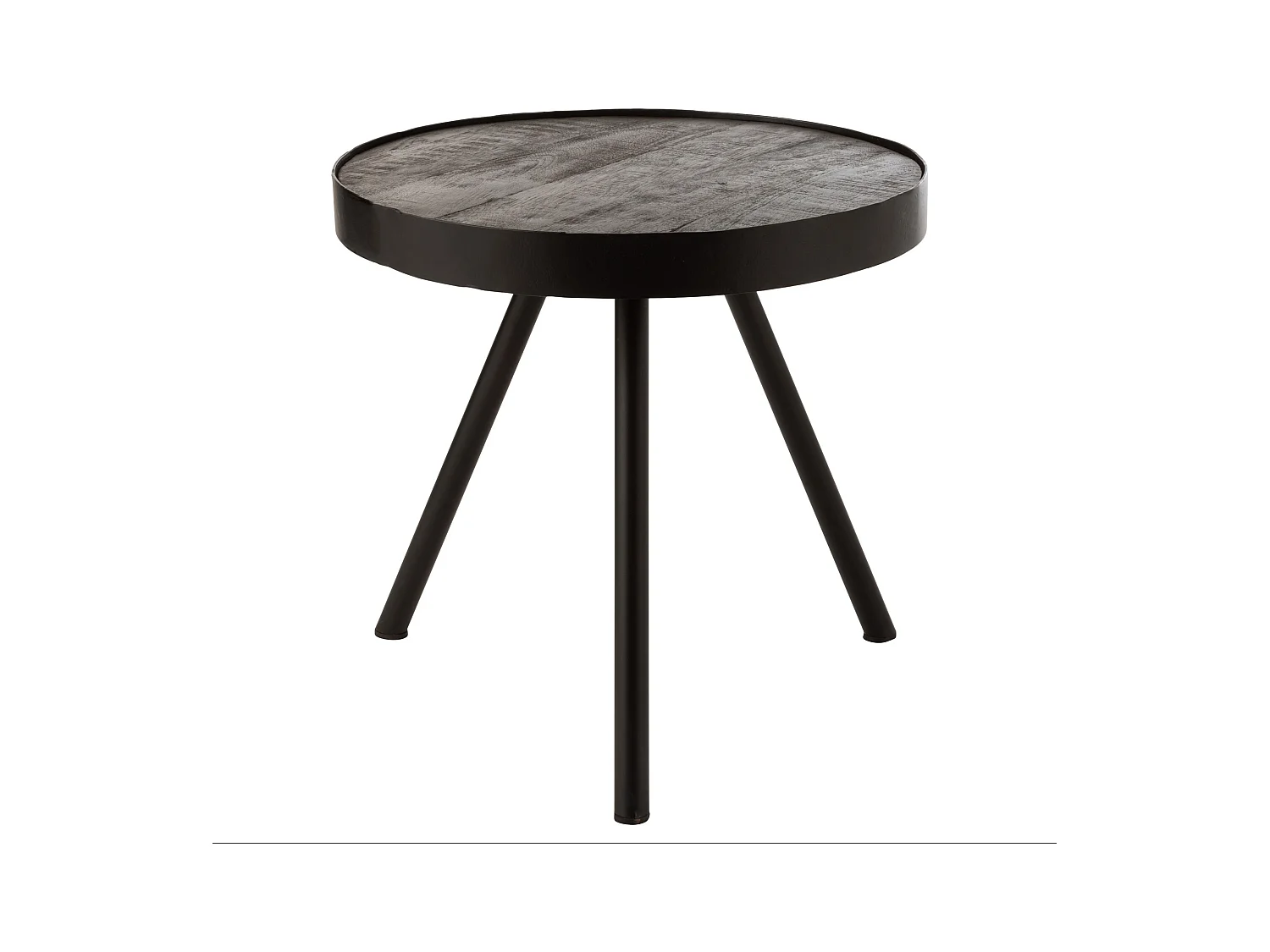 Table d'Appoint en Bois & Fer "Fien" 50cm Naturel