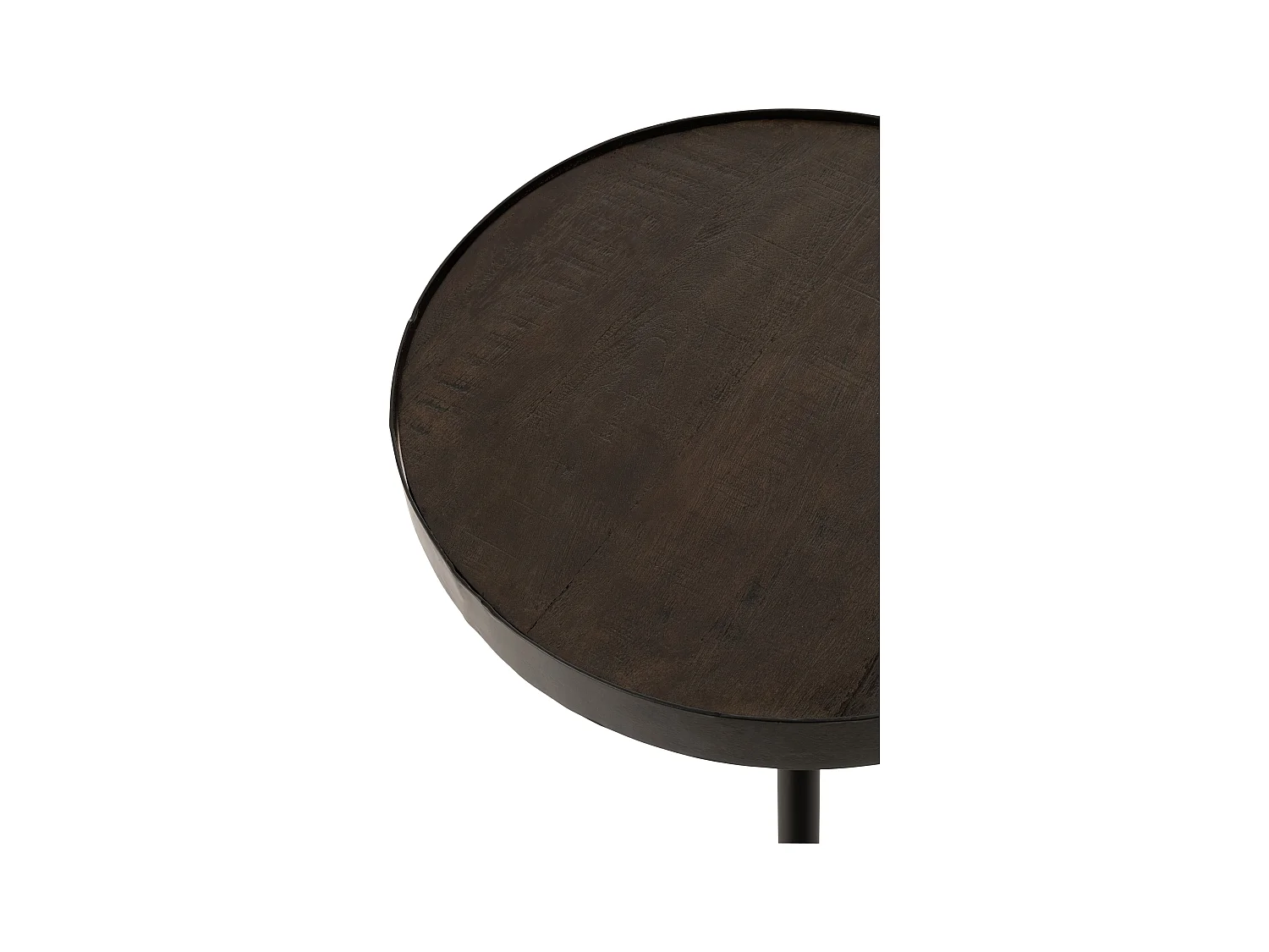 Table d'Appoint en Bois & Fer "Fien" 50cm Naturel