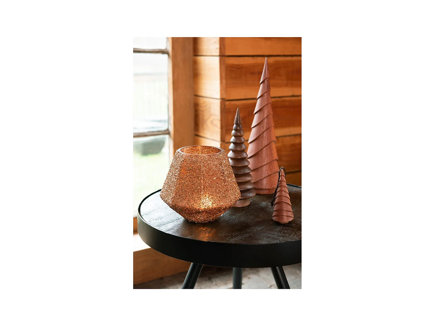 Table d'Appoint en Bois & Fer "Fien" 50cm Naturel