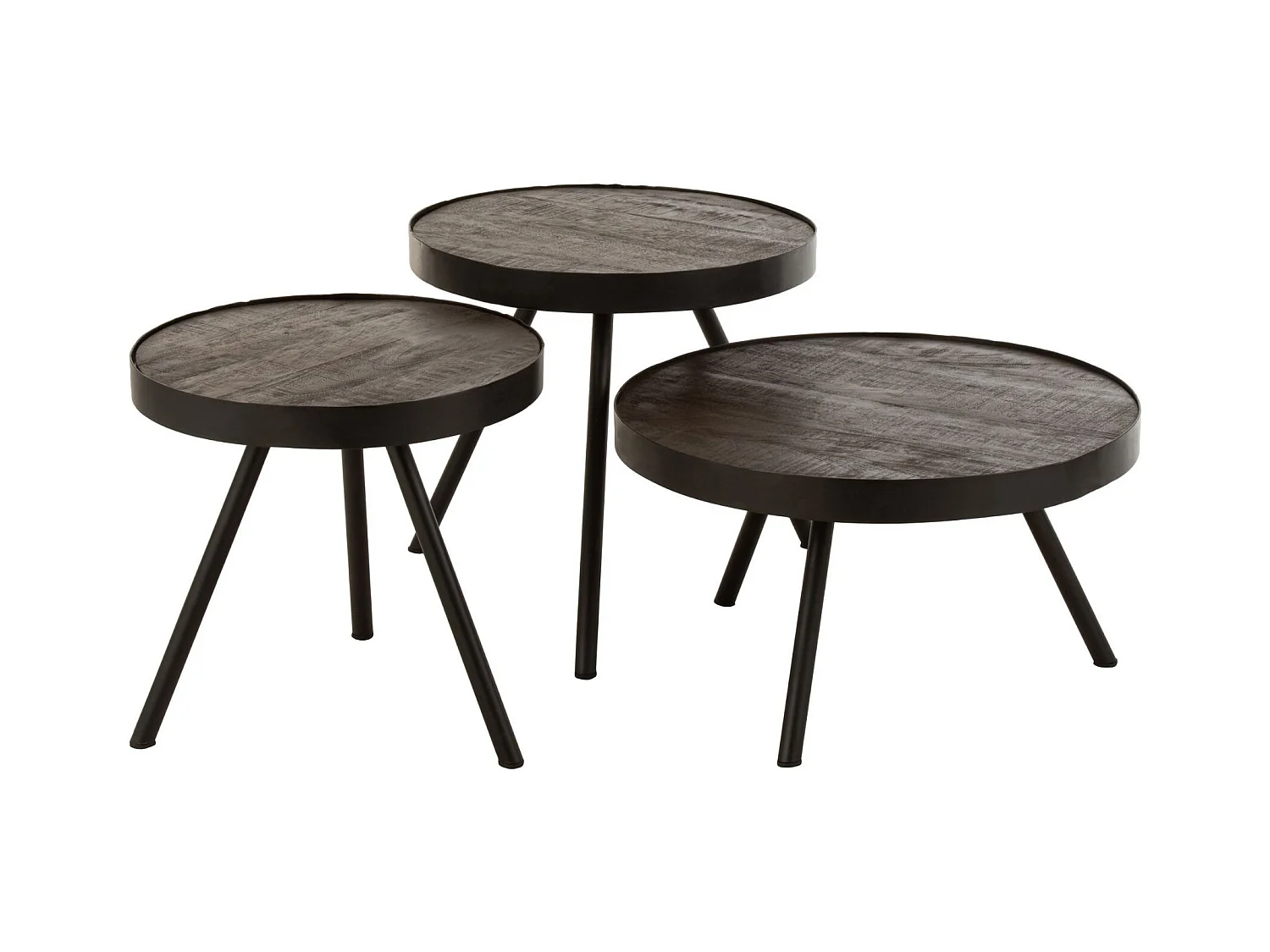 Table d'Appoint en Bois & Fer "Fien" 50cm Naturel