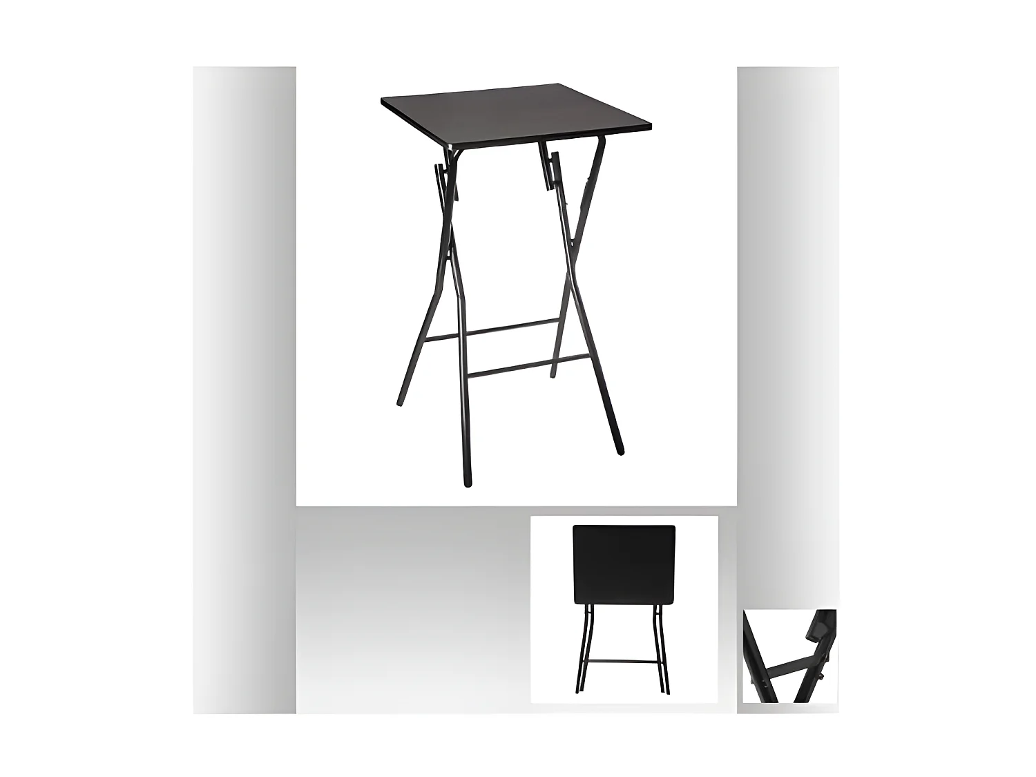 Table de Bar en Métal "Pliante" 102cm Noir