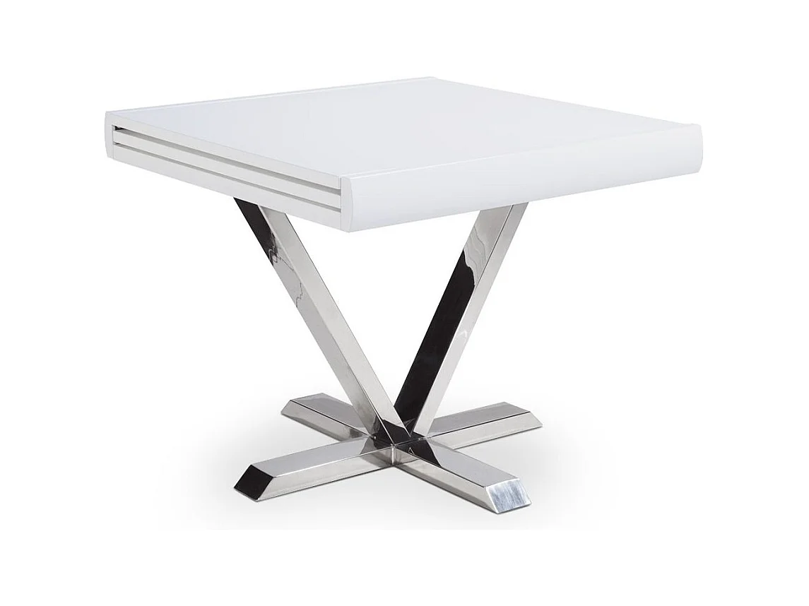 Table d'Appoint Extensible "Emery" 90-180cm Blanc