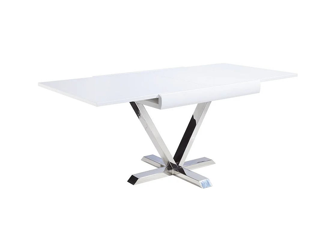 Table d'Appoint Extensible "Emery" 90-180cm Blanc