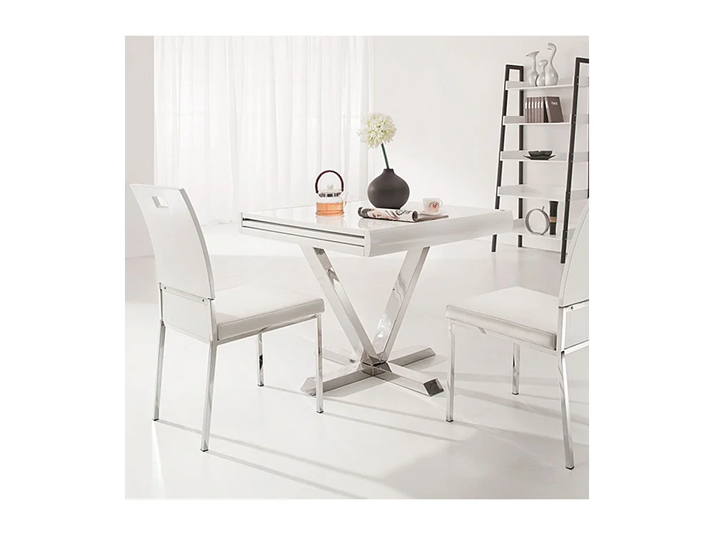 Table d'Appoint Extensible "Emery" 90-180cm Blanc