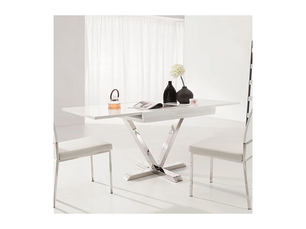 Table d'Appoint Extensible "Emery" 90-180cm Blanc