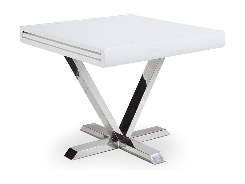 Table d'Appoint Extensible "Emery" 90-180cm Blanc