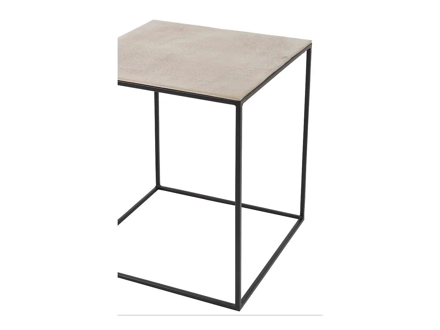 Lot de 2 Tables Gigognes "Haus" 55cm Argent & Noir