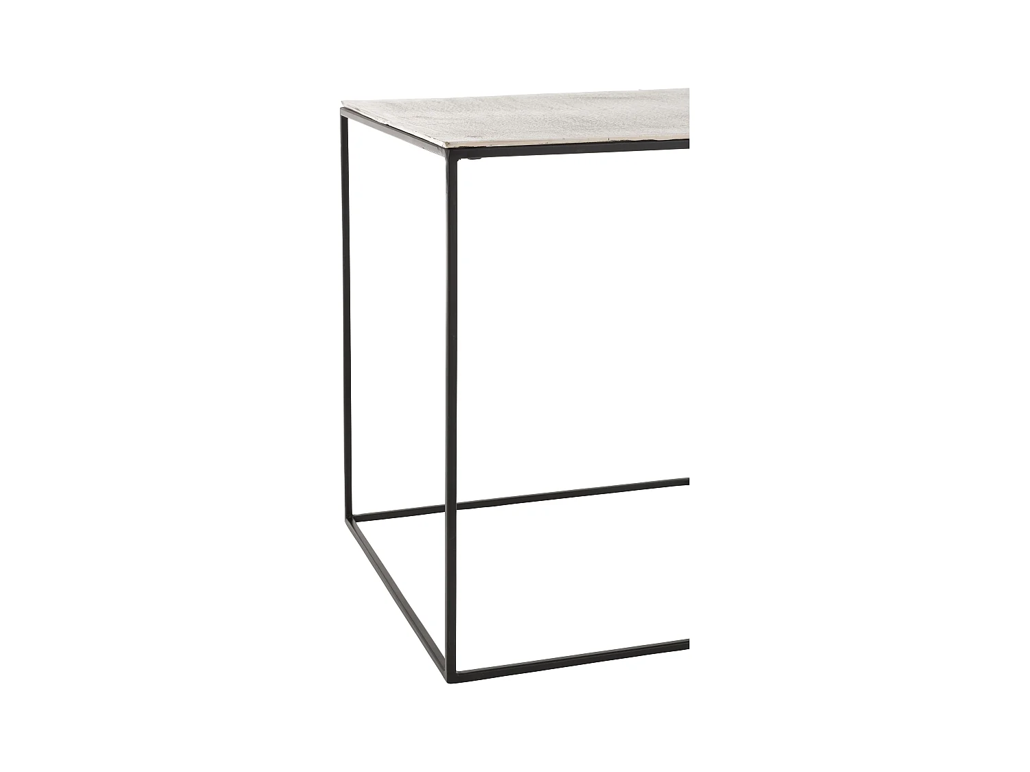 Lot de 2 Tables Gigognes "Haus" 55cm Argent & Noir