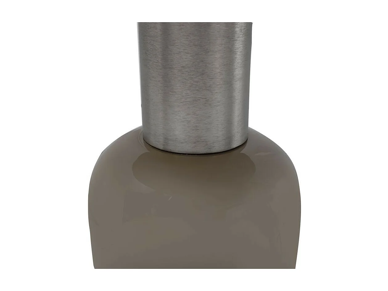 Table d'Appoint Design "Yeza" 40cm Taupe & Argent