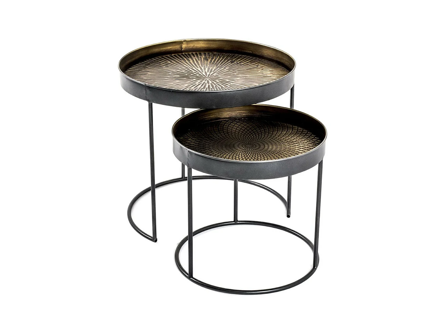 Lot de 2 Tables d'Appoint "Authentique" 51cm Noir